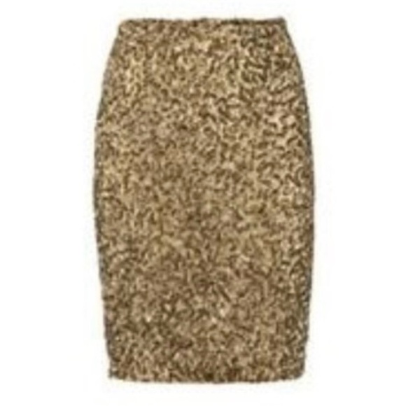 Vince gold sequined pencil skirt, zippered back, worn once, size 2 - Picture 10 of 10